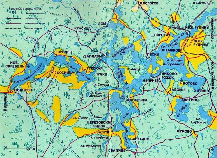 Базы отдыха озера Селигер на карте